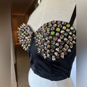 Lydia USA spiked bustier top! Size Large